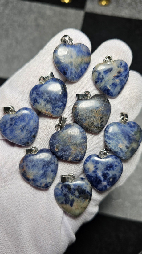 پک ۱۰ عددی گردن آویز های سنگ سودالیت معدنی