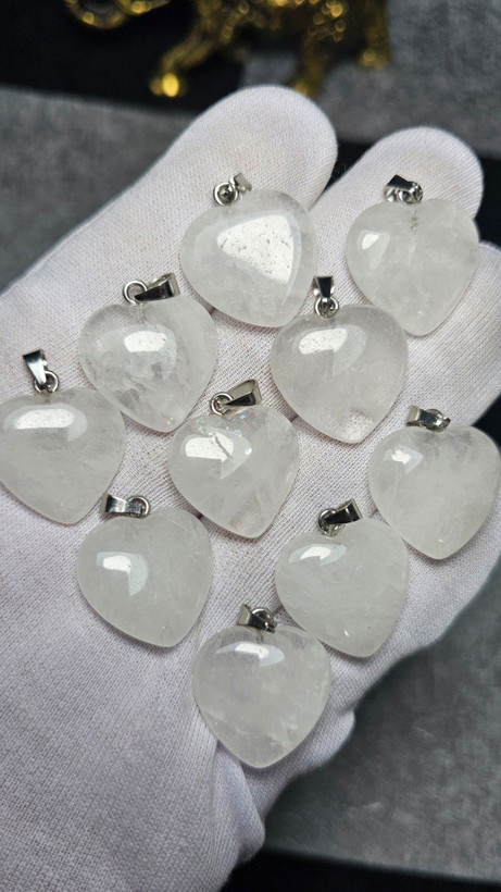 پک ۱۰ عددی گردن آویز های سنگ کوارتز معدنی