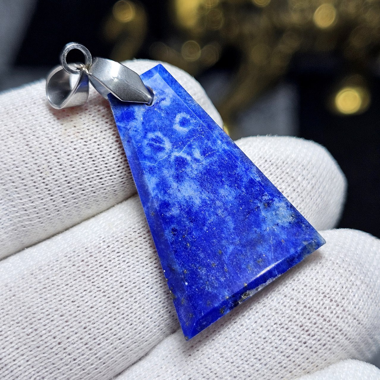 آویز گردنبند سنگ لاجورد  معدنی