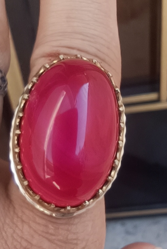 انگشتر نقره با نگین عقیق