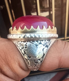 انگشتر نقره مردانه با نگین عقیق