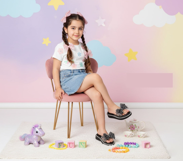 صندل رو فرشی دخترانه کد G628-6