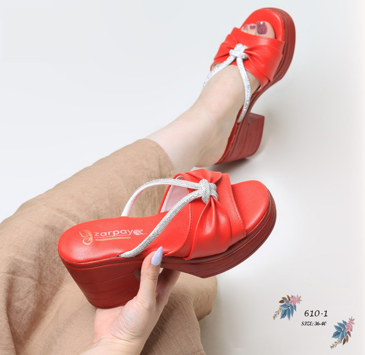 صندل مجلسی _ روفرشی زنانه کد 610-1 (پاشنه:حدود 8cm)