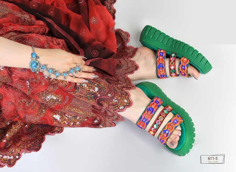 صندل مجلسی رو فرشی _ تابستانی زنانه (پاشنه: عقب حدود 6 / جلو حدود 5 سانتی متر) کد 611-5