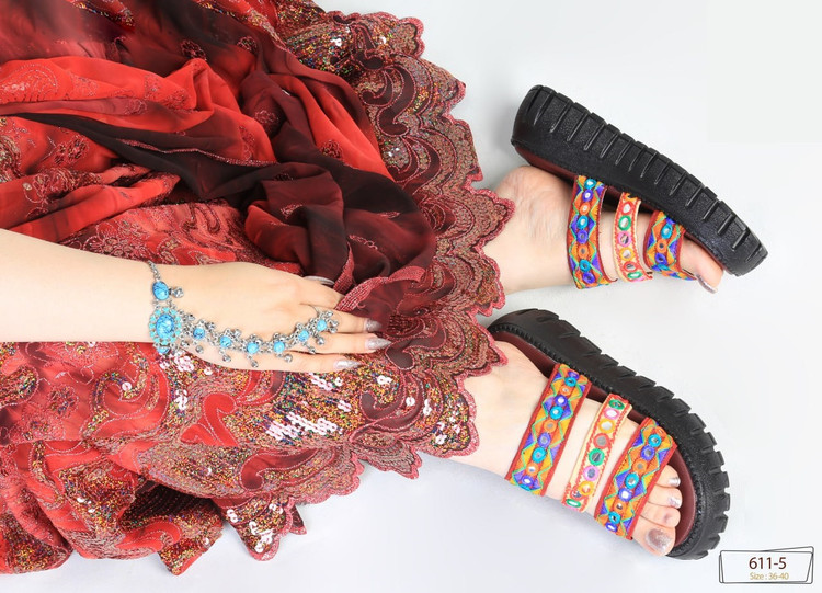 صندل مجلسی رو فرشی _ تابستانی زنانه (پاشنه: عقب حدود 6 / جلو حدود 5 سانتی متر) کد 611-5
