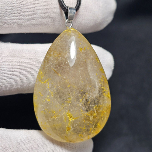 آویز گردنبند سنگ طبیعی در مویی معدنی کد 38368
