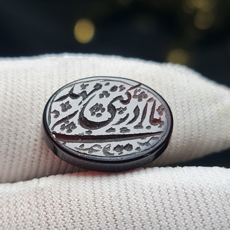 نگین سنگ عقیق جگری معدنی خط دست کد 38869