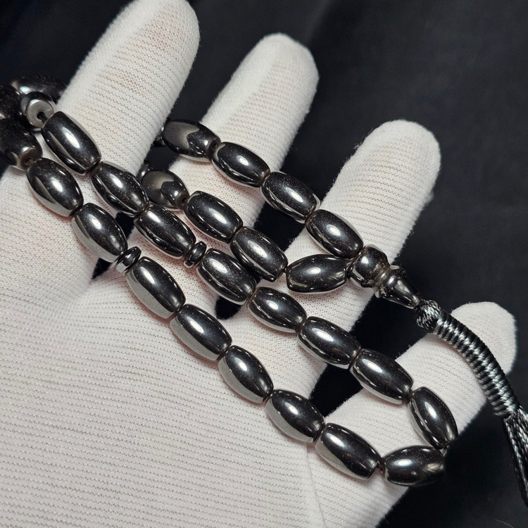 تسبیح ۳۳ دانه سنگ حدید صینی معدنی ▫️کد 39414