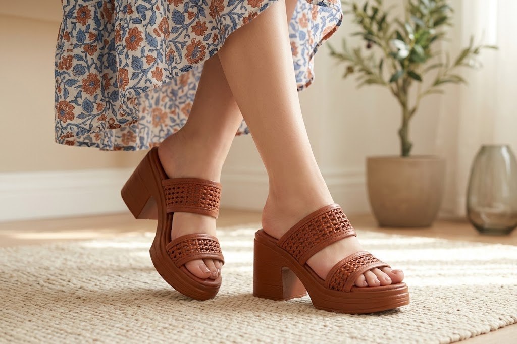 صندل جدید حصیری مجلسی رو فرشی زنانه (پاشنه: حدود 9cm) کد 610-10