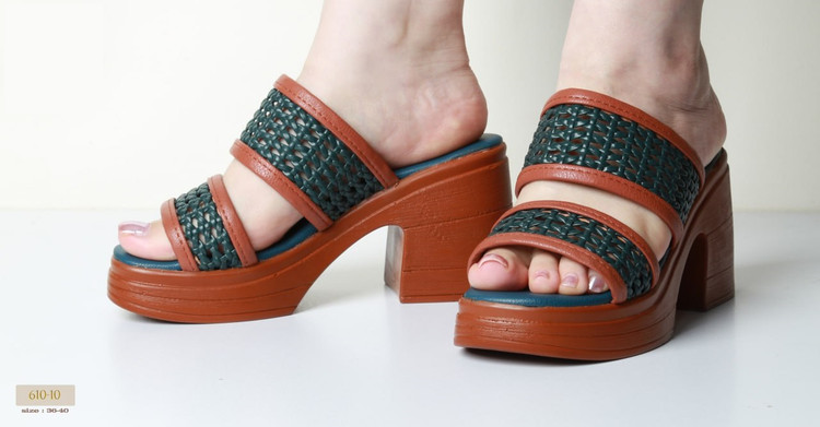 صندل جدید حصیری مجلسی رو فرشی زنانه (پاشنه: حدود 9cm) کد 610-10