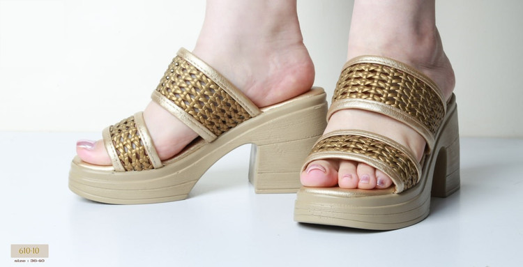 صندل جدید حصیری مجلسی رو فرشی زنانه (پاشنه: حدود 9cm) کد 610-10