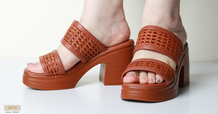 صندل جدید حصیری مجلسی رو فرشی زنانه (پاشنه: حدود 9cm) کد 610-10