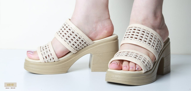 صندل جدید حصیری مجلسی رو فرشی زنانه (پاشنه: حدود 9cm) کد 610-10