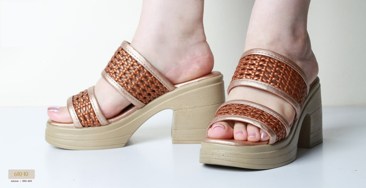 صندل جدید حصیری مجلسی رو فرشی زنانه (پاشنه: حدود 9cm) کد 610-10