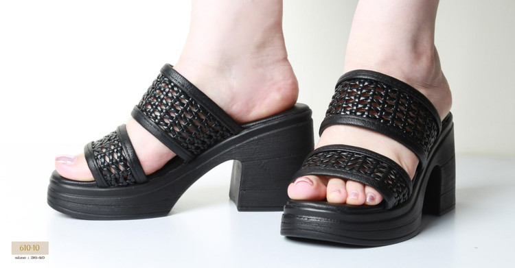 صندل جدید حصیری مجلسی رو فرشی زنانه (پاشنه: حدود 9cm) کد 610-10